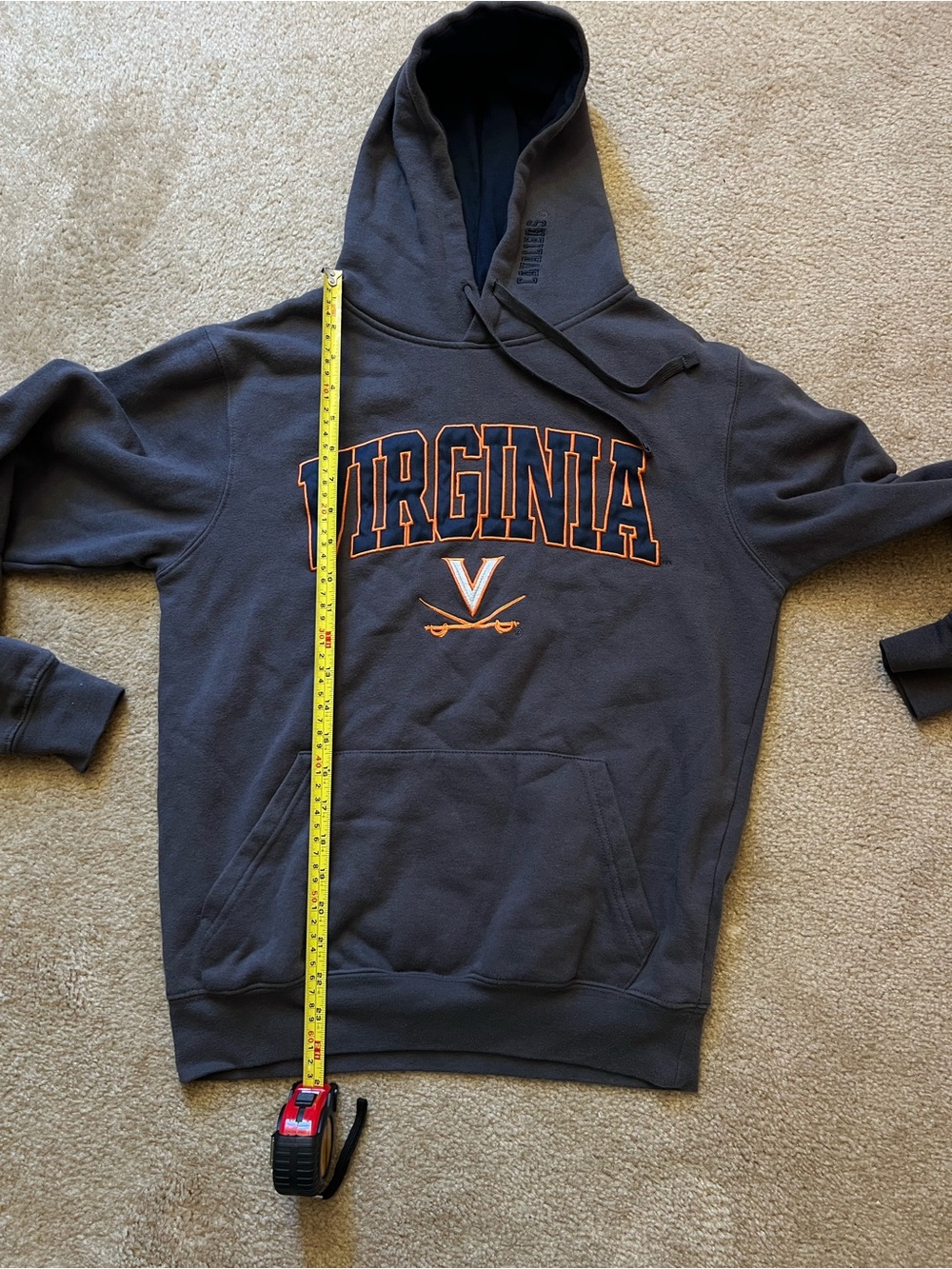 Colosseum Men's S University of Virginia Cavaliers Embroidered Gray Hoodie - UVA - Picture 8 of 8